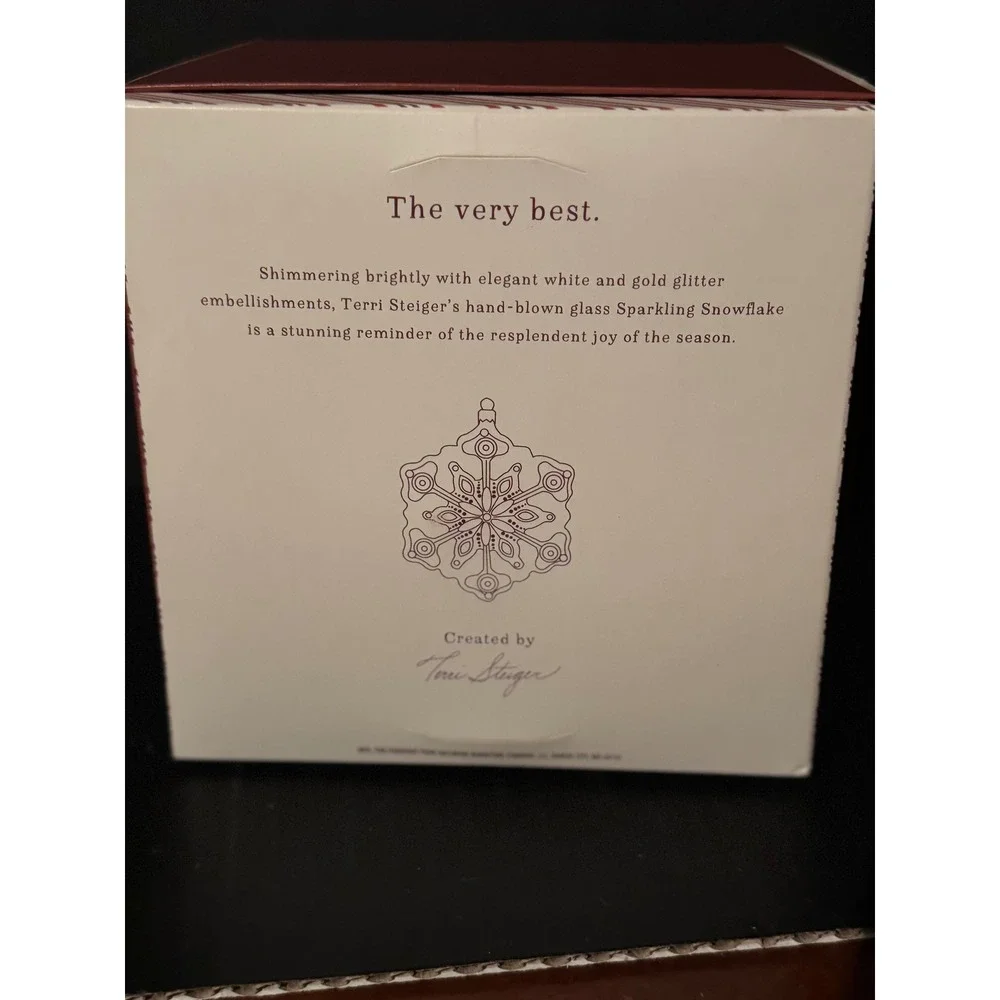 Hallmark Keepsake Sparkling Snowflake Blown Glass Ornament Terri Steiger 2017